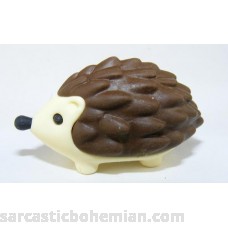 Hedgehog Japanese Erasers. 2 Pack. Dark Brown